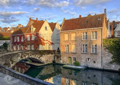 Groenerei Canal in autumn Bruges Belgium