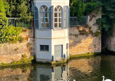 Groenerei Canal with swans Bruges Belgium