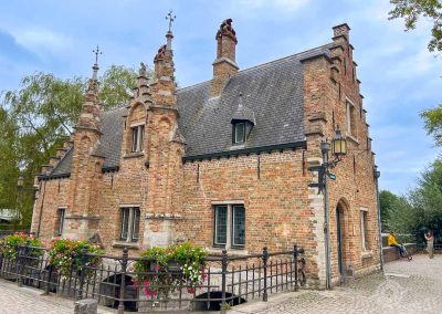 Lockkeepers house on Lake Minnewater Bruges Belgium