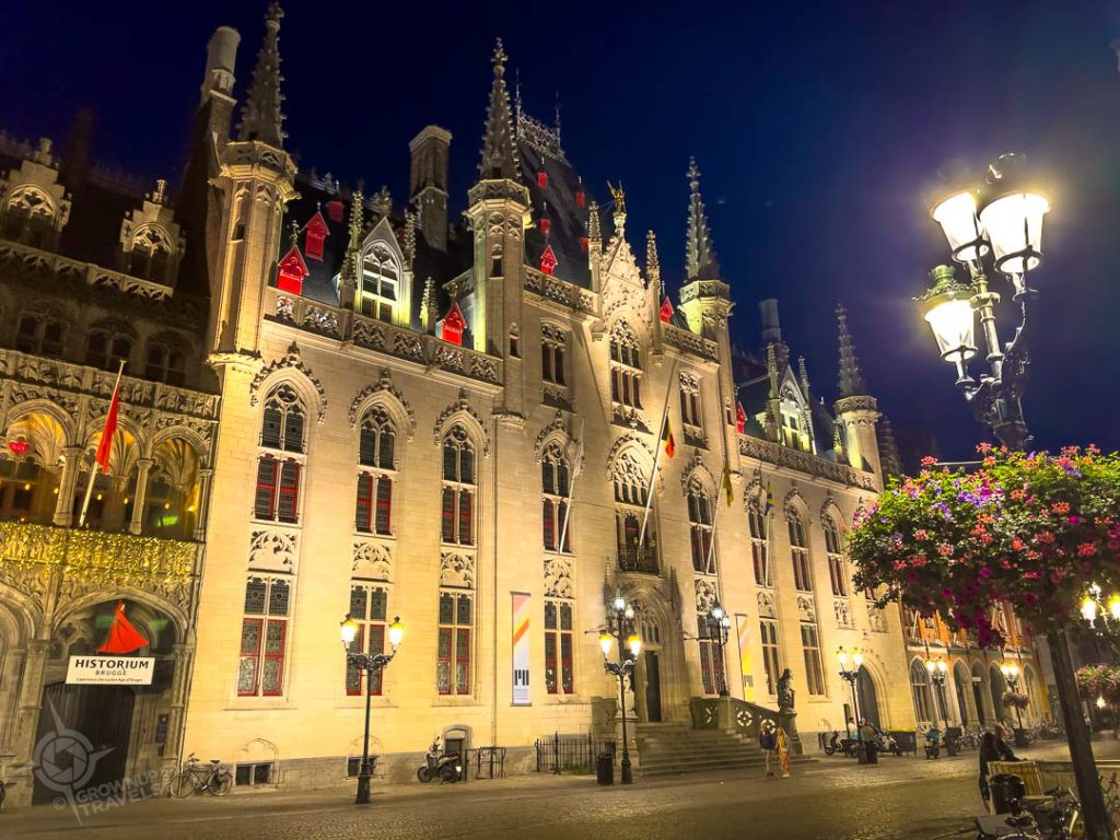 Market Square Bruges at night (provincial building)