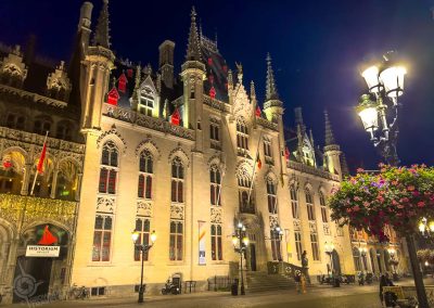 Market Square Bruges at night (provincial building)