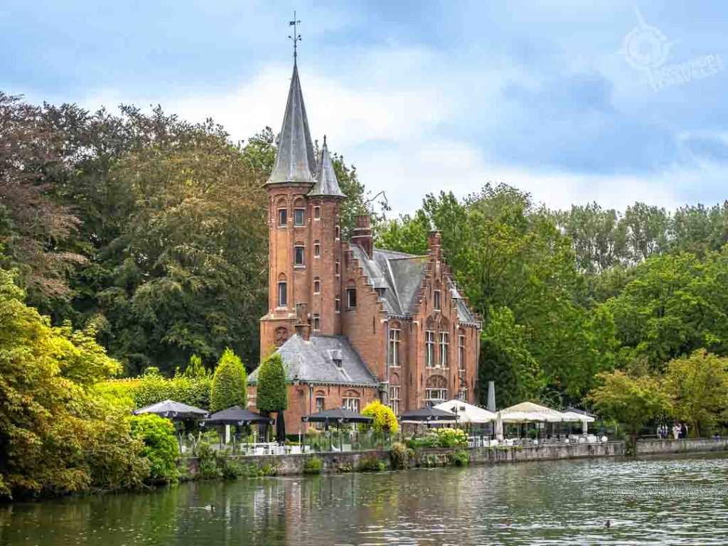 Minnewater castle Bruges Belgium