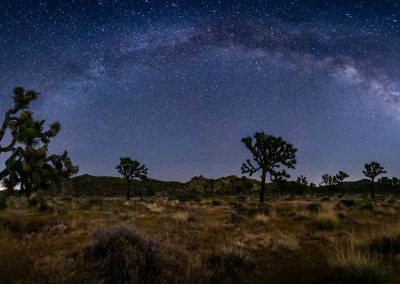 Panoramic milky way Joshua Tree National Park
