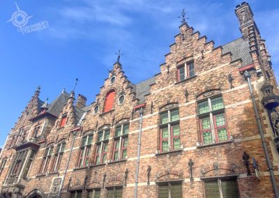 Stepped gable buildings in Bruges Belgium
