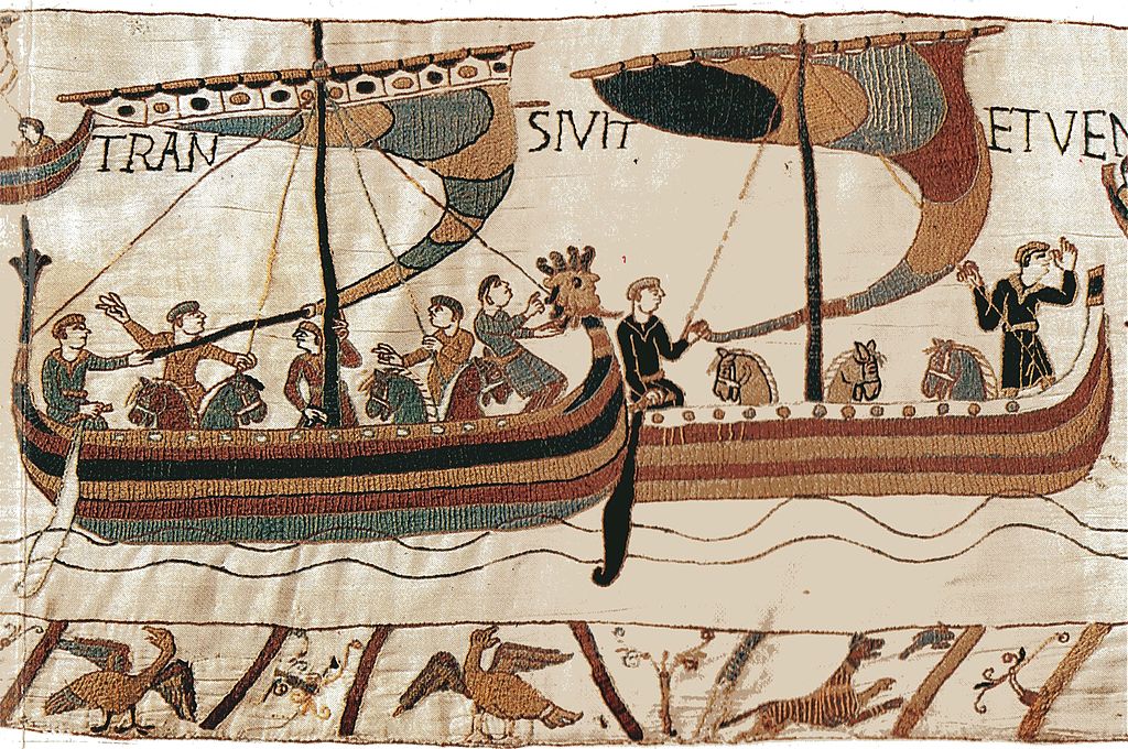 A detail of the Bayeux Tapestry showing longships