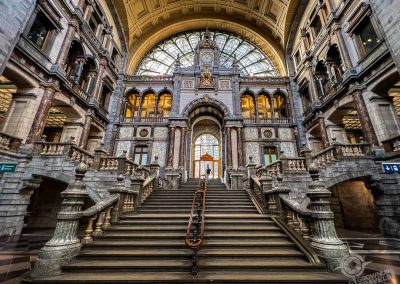 Antwerp Centraal station staircase wide horizontal