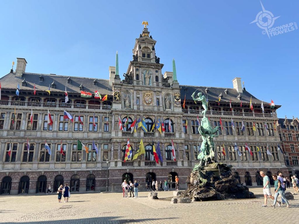 City Hall Antwerp with fountain