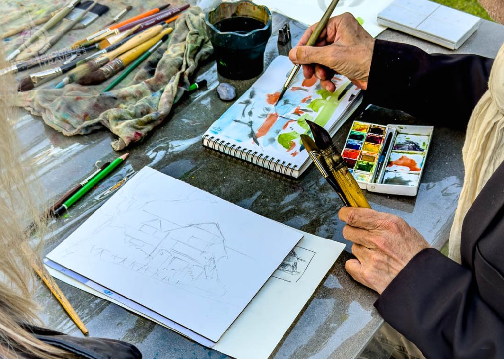 Laurent Le Roy painting en plein air Ferme San Simeon Honfleur-2