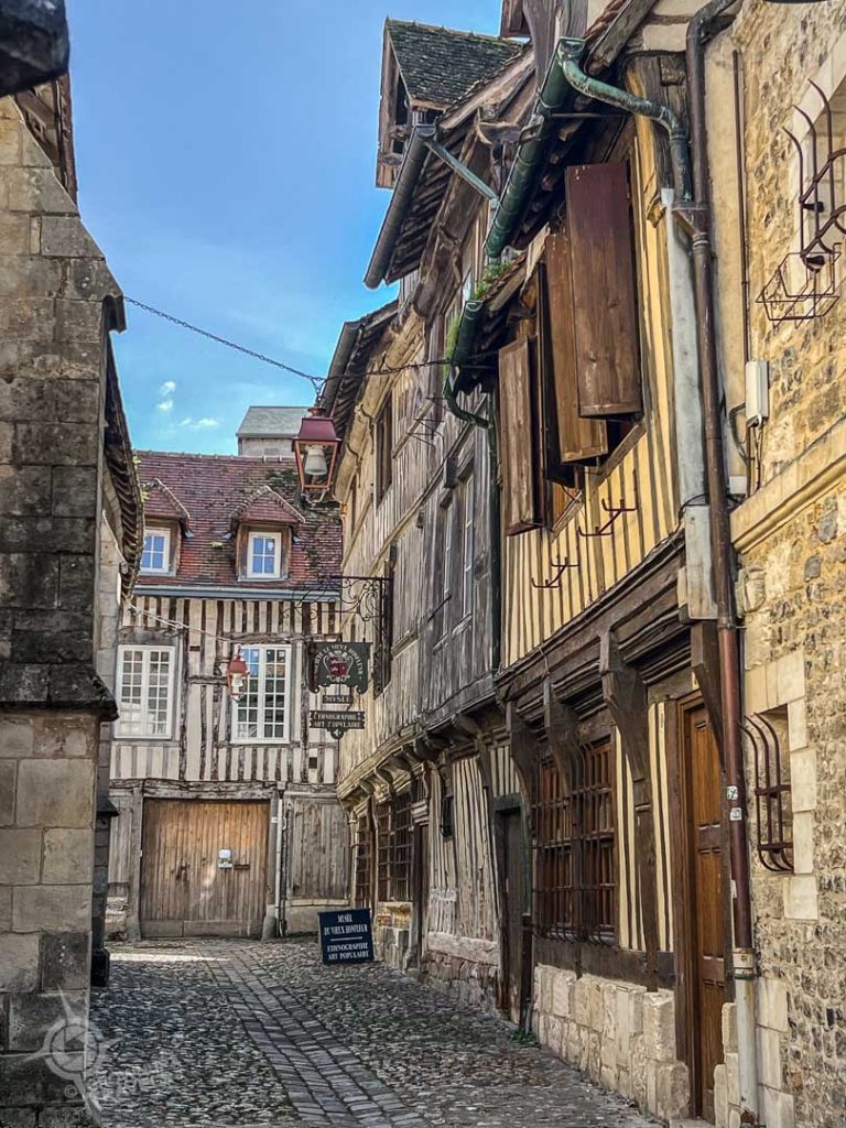 characteristic street in Vieux Bassin Honfleur