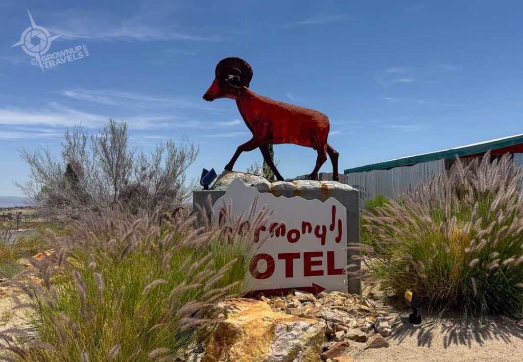 Harmony Motel sign Twentynine palms California