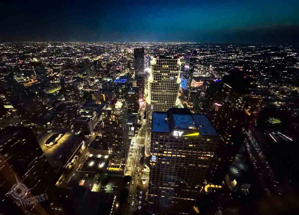 View from Intercontinental hotel lobby Los Angeles California