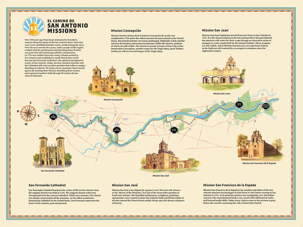 El Camino de San Antonio Missions Map