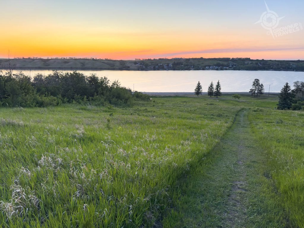 Hiking up Blackstrap Mountain at sunset