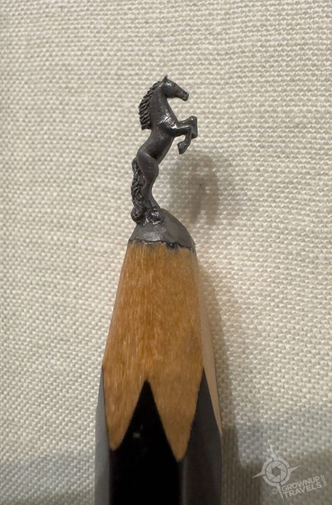 Salavat Fidai pencil micro-mini horse sculpture at Mini Museum Tucson