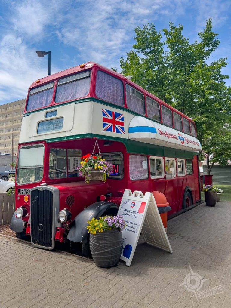 Saskatoon's Bus Stop Refreshments double decker bus