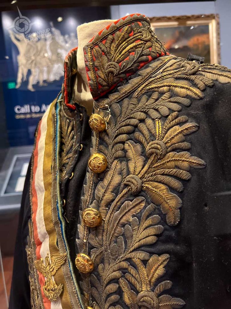 Uniform of Mexican General Antonio López de Santa Anna in the Alamo museum