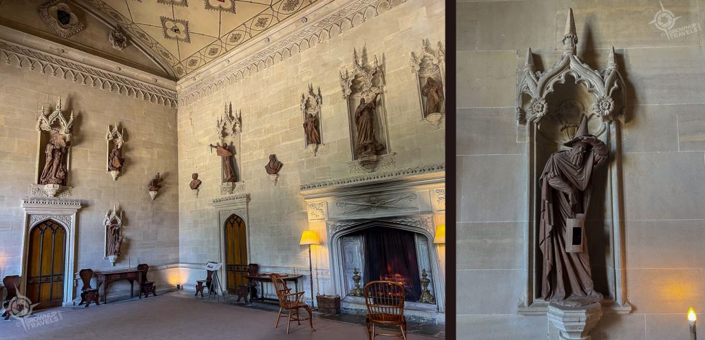 Lacock Abbey Great Hall with statue
