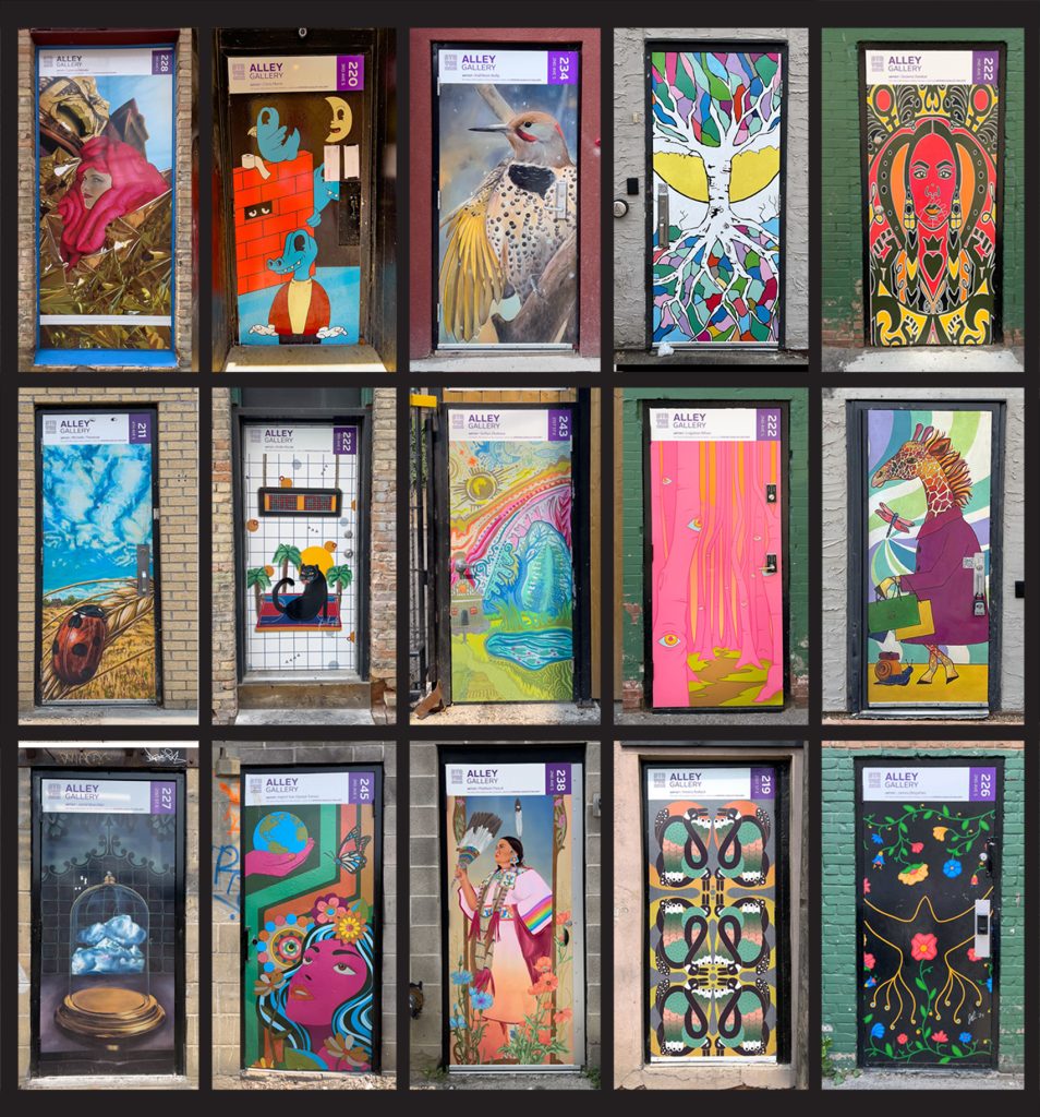 Alley Gallery door artwork Saskatoon
