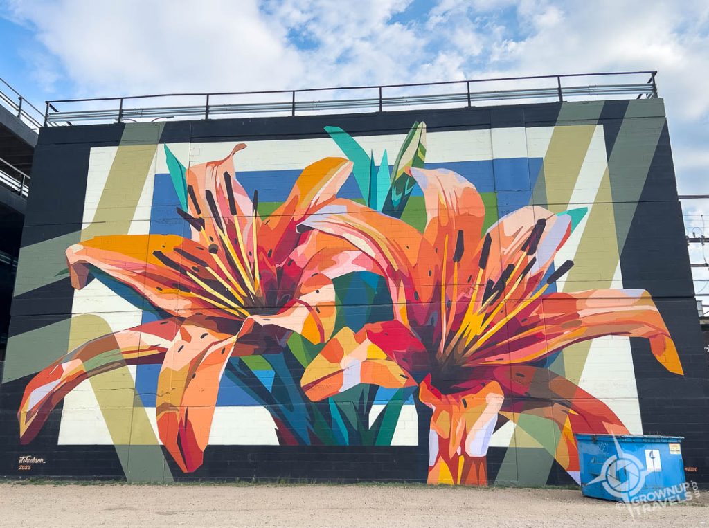 Prairie Lily by Josh Jacobson in downtown Saskatoon feature the provincial flower