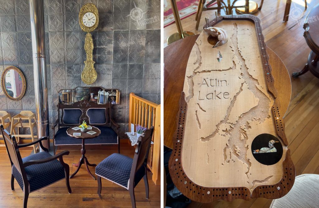 Kershaw's cafe and crib board Atlin BC