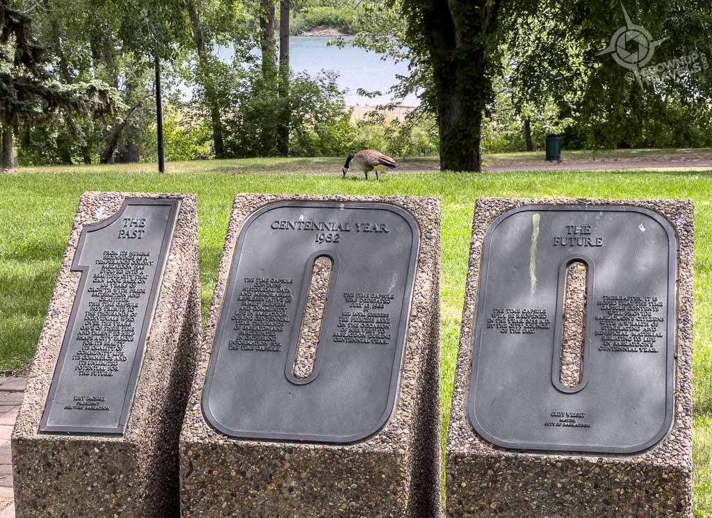 Meewasin Trail centennial marker Saskatoon
