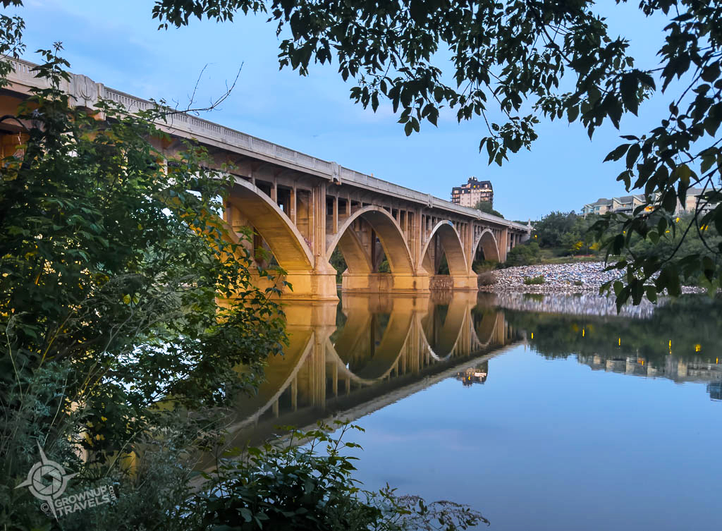 Meewasin Trail view of Broadway bridge Saskatoon