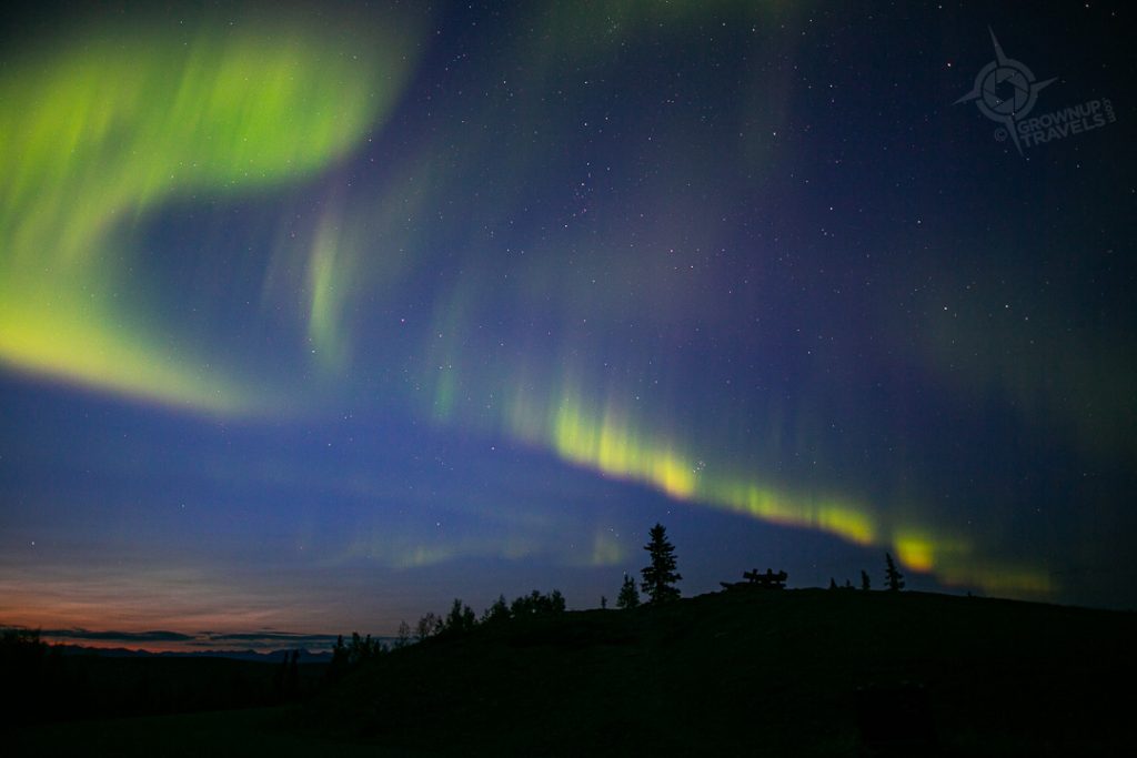 Northern Lights Midnight Dome Dawson City Yukon