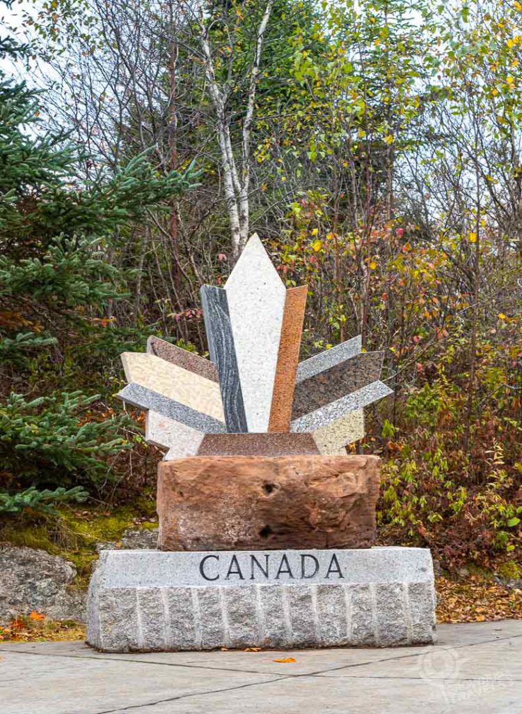 Canada stone monument in Rockwood Park Saint John