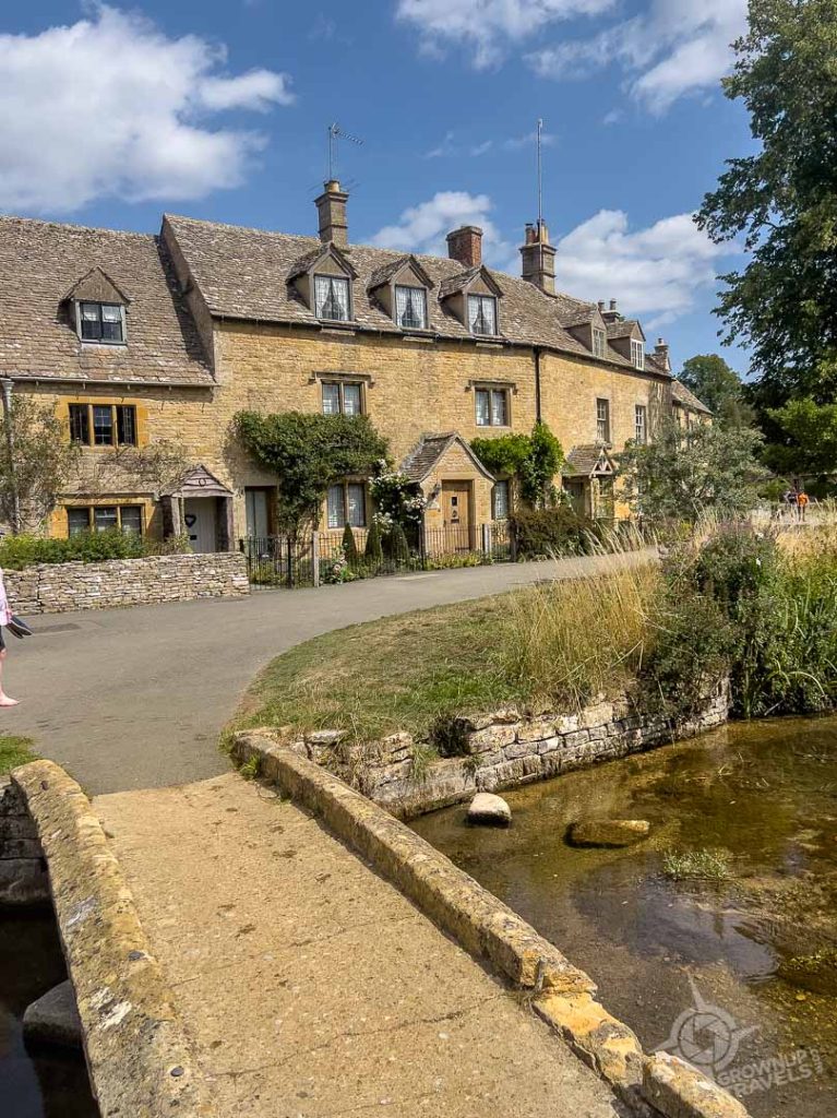 Lower Slaughter Eye River with stone bridge