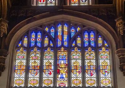 Hampton Court Palace Great Hall Stained Glass End Window with King Henry VIII