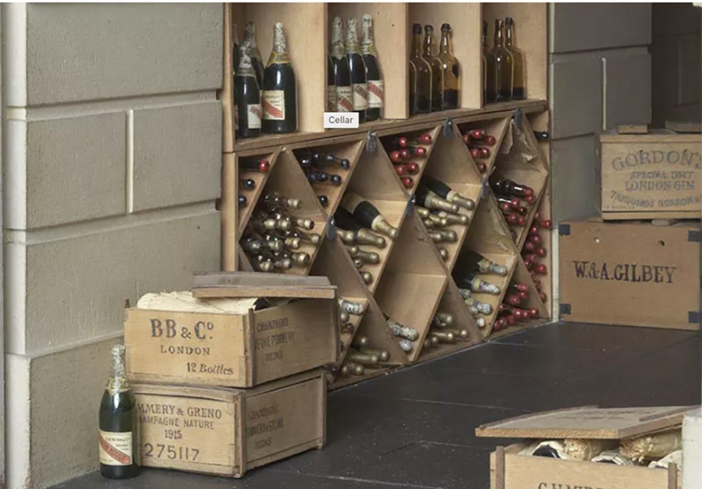 Queen Mary's Dollhouse wine cellar 