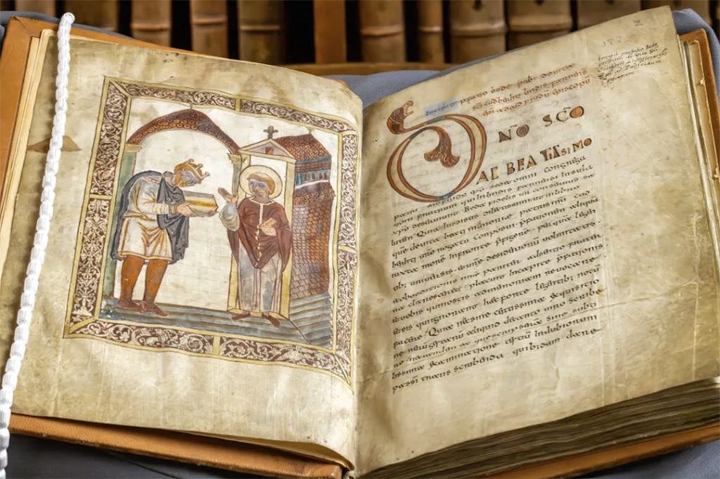 Aethelstan in 10th century Bede manuscript Credit_Parker Library Corpus Christi CollegeCambridge