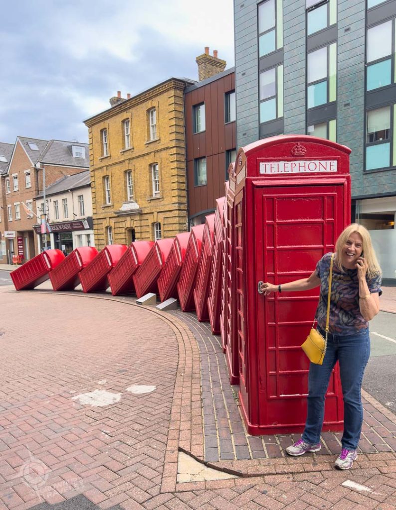 Out of Order by David Mach art installation Kingston Upon Thames with Jane