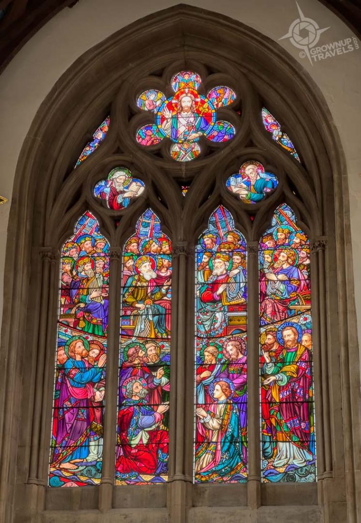 Stained Glass Windows at All Saints Church interior Kingston Upon Thames_