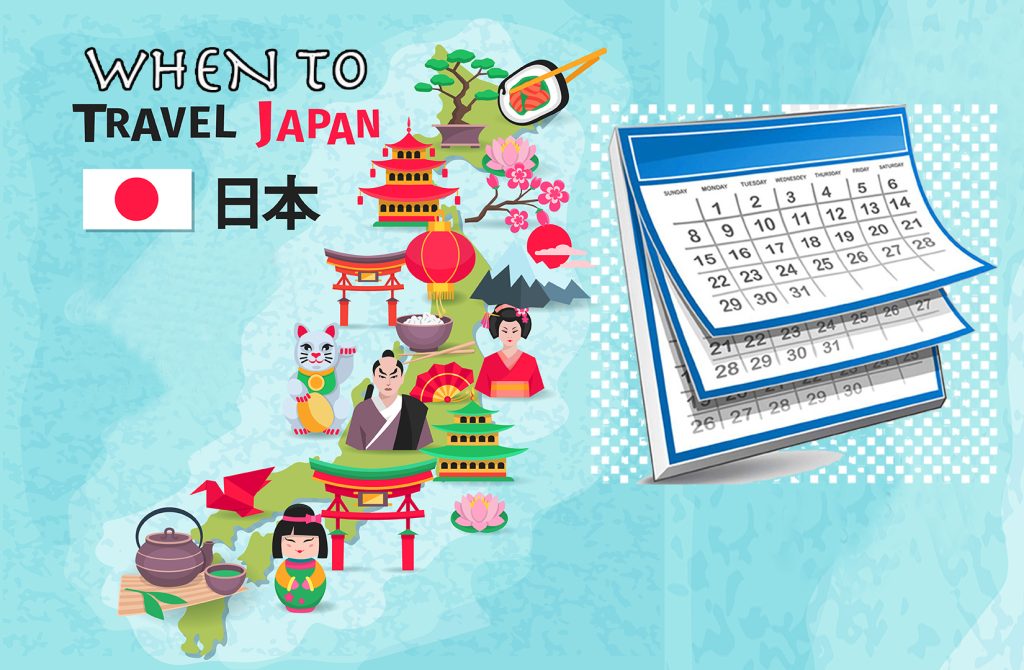 Japan map with calendar
