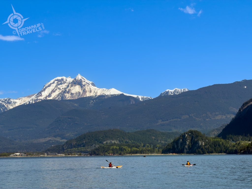 Mountain views from Inflow floating sauna