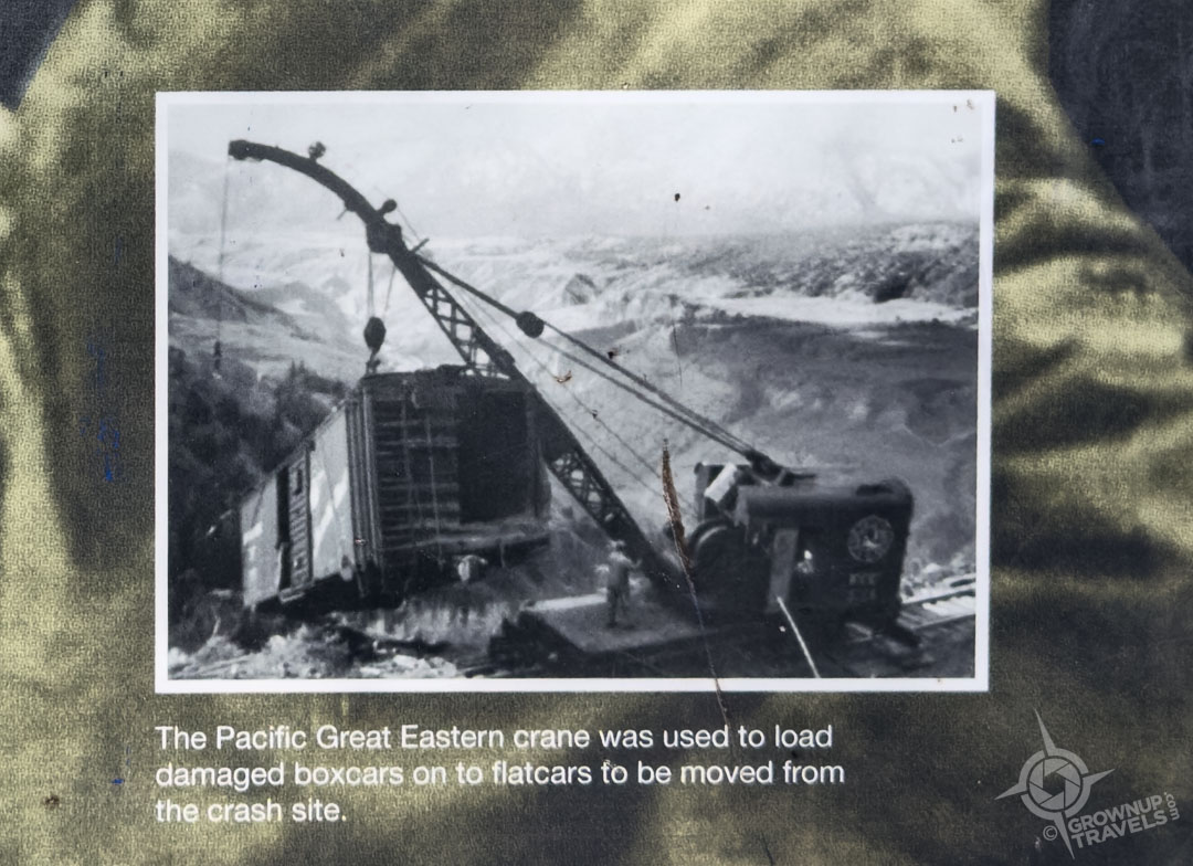 detail from historical plaque Train Wreck site