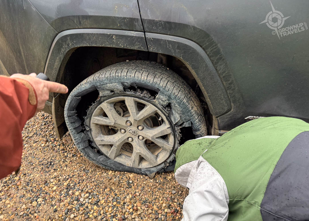 Storm Chasing Saskatchewan blown tire