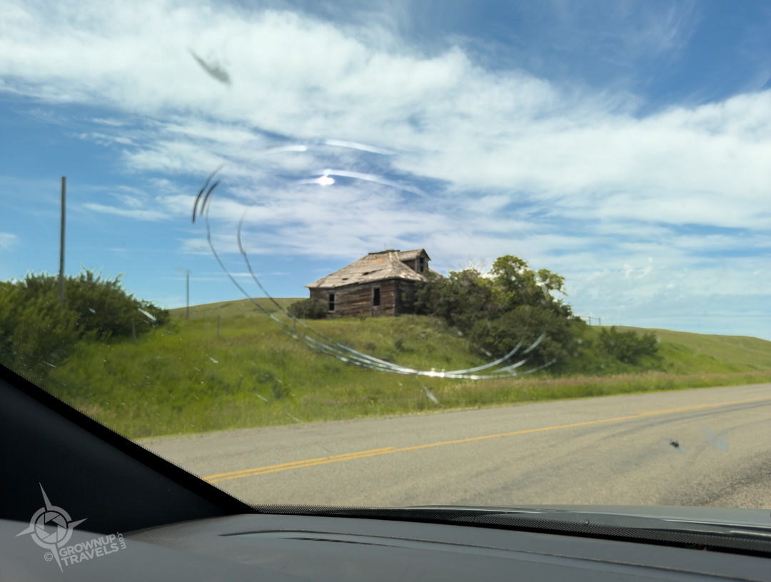 Storm Chasing Saskatchewan hail damage on window