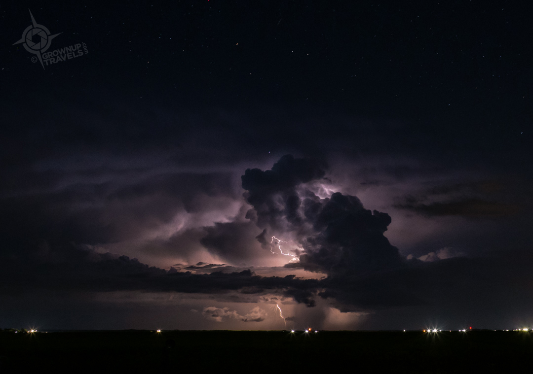 Storm Chasing Saskatchewan storm with lightning and stars-2