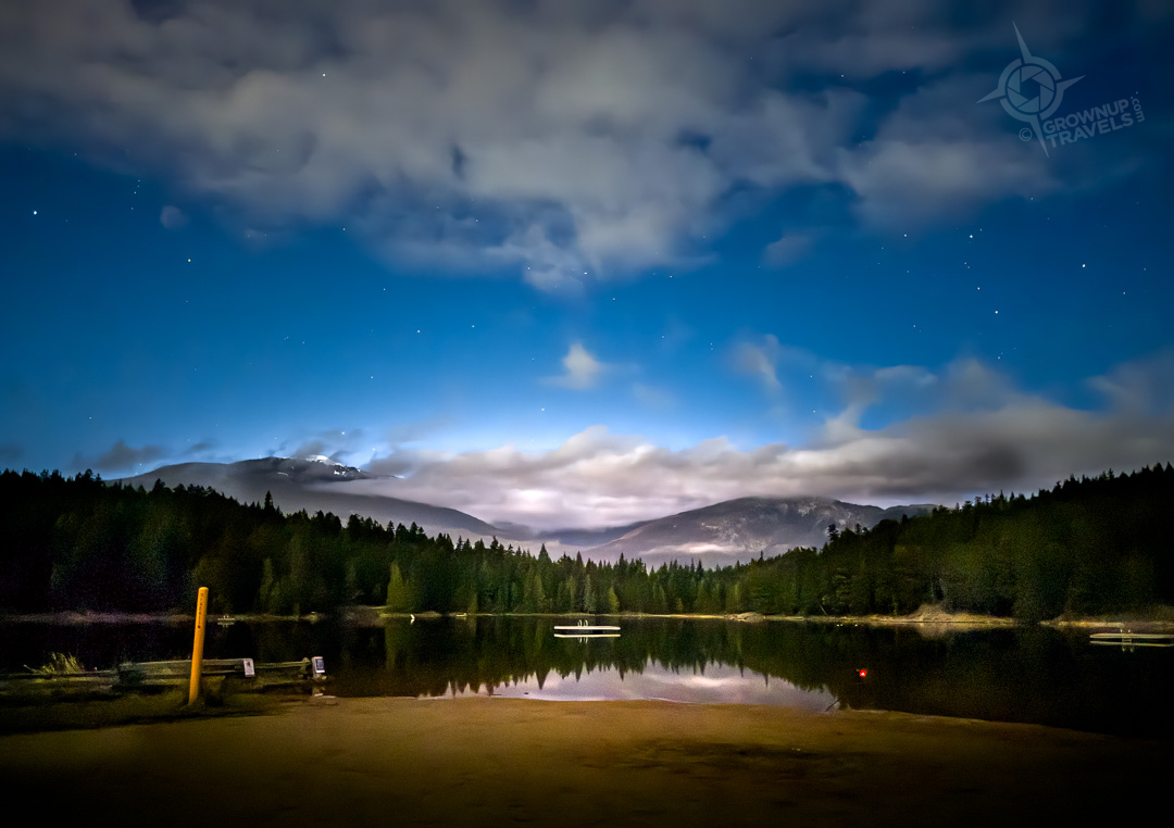 Lost Lake at night Whistler BC