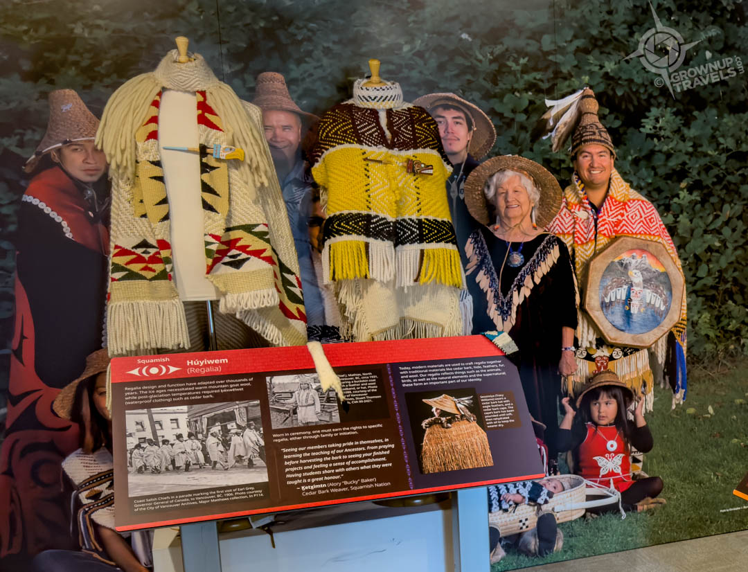 Salish Wool Regalia display at Indigenous Cultural Centre Whistler BC