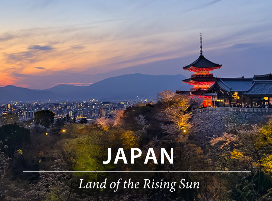 JAPAN JAPAN IMAGE with text Land of the Rising Sun